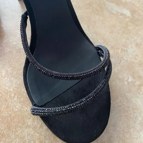 Rene Caovilla Black Crystal Margot Snake Wrap Heels EU Size 40 US Size 9 - Picture 5 of 16